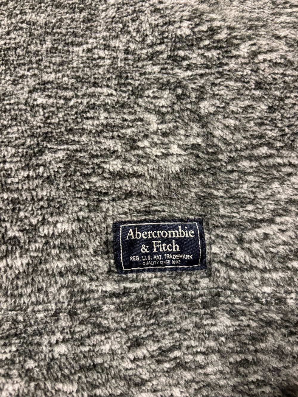 Abercrombie & Fitch Men's Heather Gray Half-Zip Sweater with Navy Trim - Picture 5 of 14